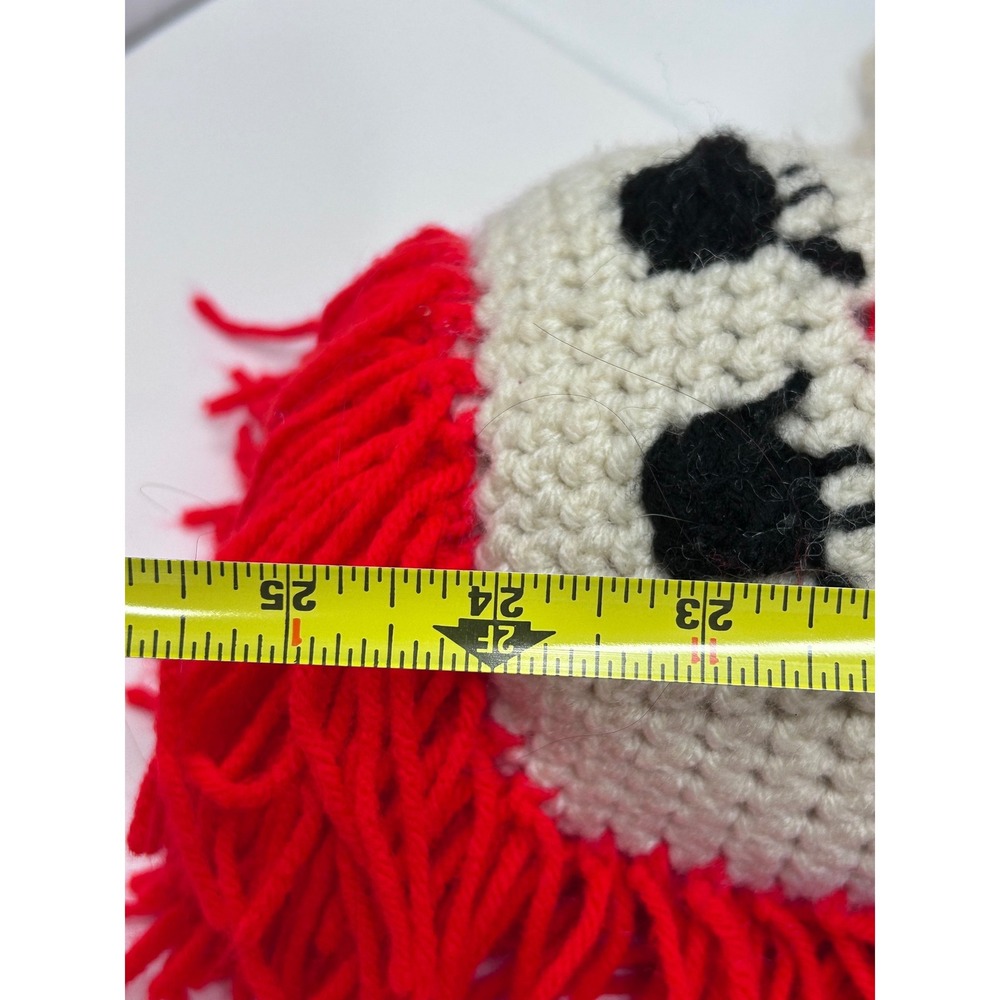 Handmade Crochet Raggedy Ann Doll Red Yarn Hair Blue Dress White Apron 24 inch - Picture 9 of 9